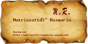Matriszottó Rozmarin névjegykártya